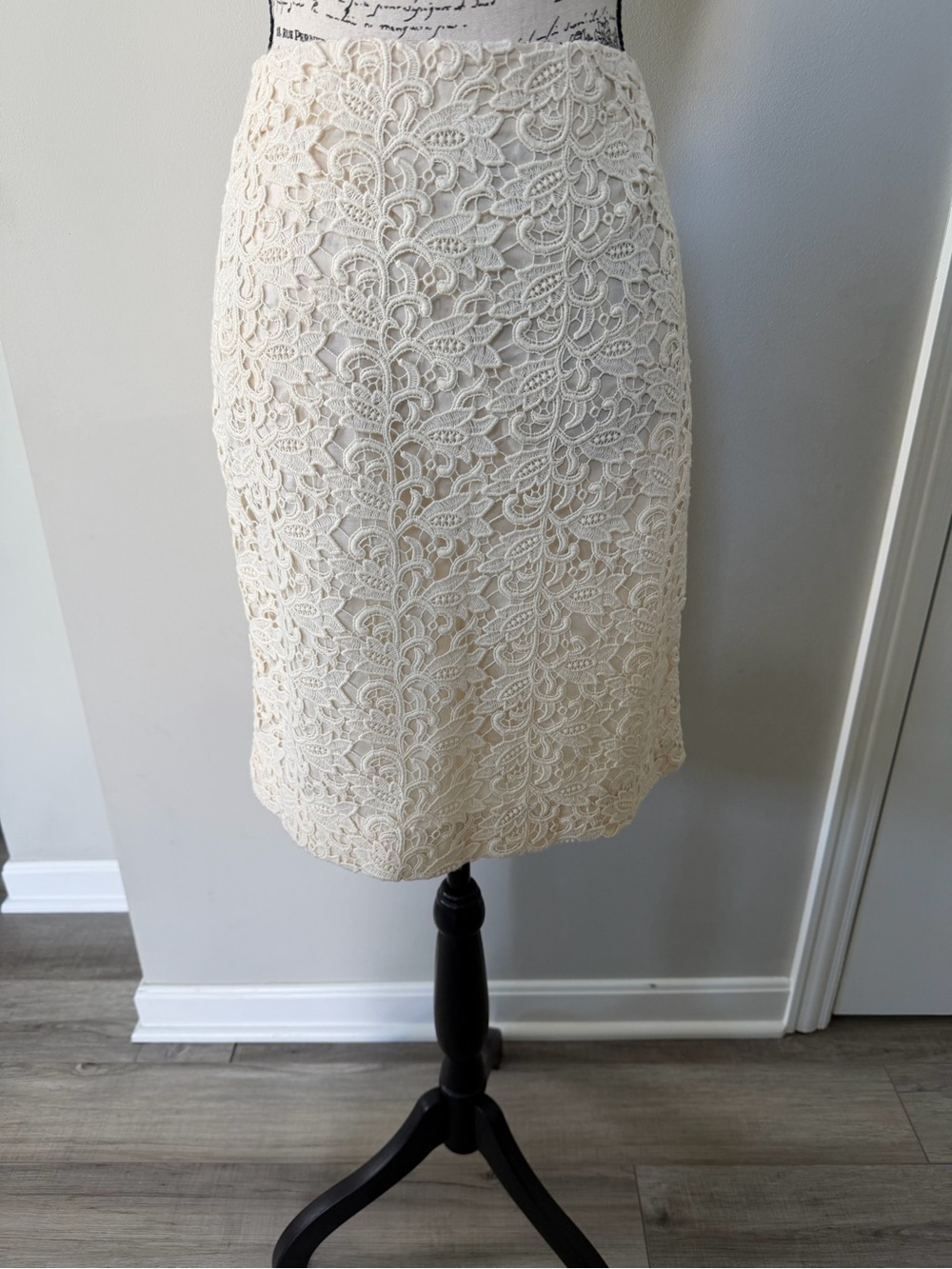 Talbots Women’s Cream Lace Pencil Skirt size 10P